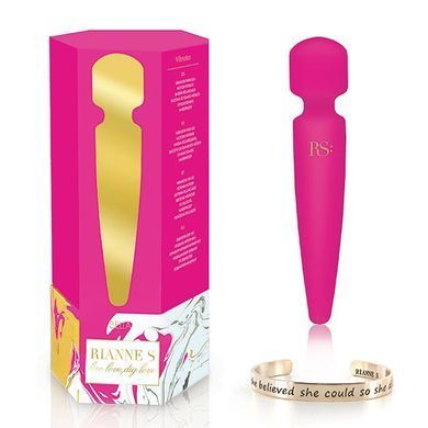 Вибромассажер Rianne S: Bella Mini Wand Rose, 10 режимов работы, медицинский силикон SO3868 фото