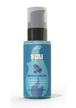 Согревающий массажный гель Sensuva Sizzle Lips Blueberry Ice Pop (59 мл), без сахара, съедобный SO9825 фото