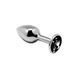 Металлическая анальная пробка с кристаллом Alive Mini Metal Butt Plug Black S SO6011 фото 1