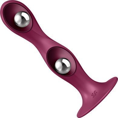Дилдо Satisfyer Double Ball-R Red, унисекс, подвижные шарики внутри, на присоске SO8774 фото