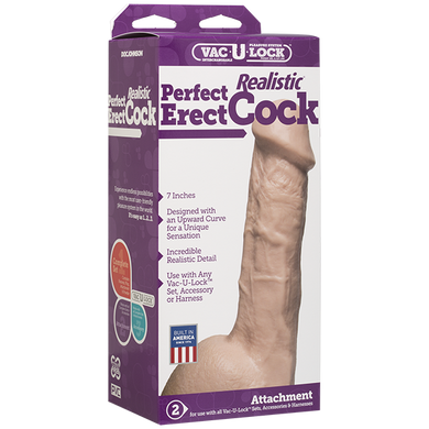 Фалоімітатор Doc Johnson - 7 Inch Perfect Erect Cock, велика головка, Vac-U-Lock SO2796 фото