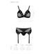 Комплект белья Passion NESSY SET XXL/XXXL black, бюстгальтер, пояс для чулок, стринги SO8459 фото 5