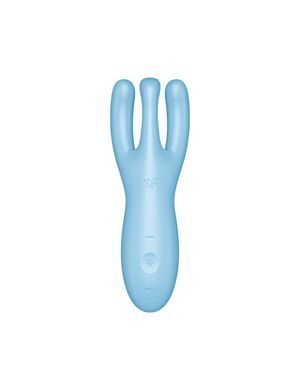 Кліторальний смарт вібратор Satisfyer Threesome 4 Blue з трьома пальчиками SO6081 фото