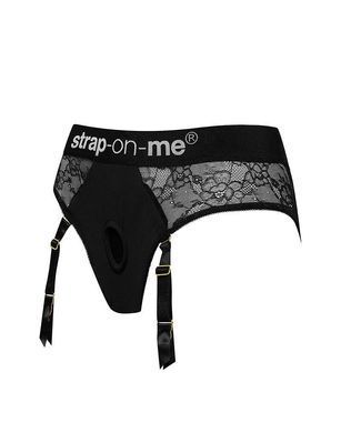 Мереживні трусики для страпона з підв'язками для панчіх Strap-On-Me DIVA HARNESS, S SO5096 фото