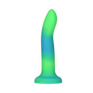 Светящийся в темноте фаллоимитатор ADDICTION - Rave - 8" Glow in the Dark Dildo - Blue Green SO6849 фото