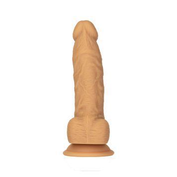 Фалоімітатор ADDICTION Dual Density Silicone Dildo Caramel 8&Prime;, присоска, діаметр 4,3 см, віброкуля в SO8243 фото