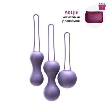 Набір вагінальних кульок Je Joue - Ami Purple, діаметр 3,8-3,3-2,7см, вага 54-71-100гр + подарунок косметичка SO3042 фото