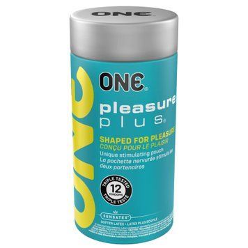 Презервативи ONE Pleasure Plus, 12 шт, з ребристою ділянкою на кінці, подарункове паковання-тубус SX0793 фото