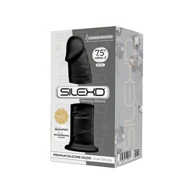 Фалоімітатор SilexD Henry Black (MODEL 2 size 7.5in), двошаровий, силікон + Silexpan, діаметр 4,8 см SO5025 фото