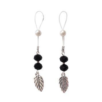 Прикраси з намистинами та листочком для сосків Art of Sex &ndash; Nipple Jewelry Leaf, чорні SO5145 фото