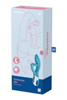 Вібратор-кролик із потрійним відростком Satisfyer Embrace me Turquoise, 2 мотори, діаметр 3,6 см SO6284 фото