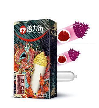 Презервативи Pleasure More Dragon Mix з вусиками-шипами на голівці 2 шт + 1 гладкий TK0046 фото