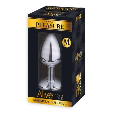 Металлическая анальная пробка с кристаллом Alive Mini Metal Butt Plug Pink M SO6002 фото