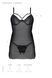 Пеньюар Passion DROSERA CHEMISE black, L/XL, мереживний ліф зі стрепами, трусики в комплекті SX0473 фото 5