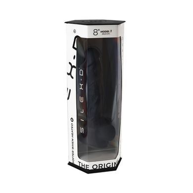 Фалоімітатор SilexD Vetus Black (MODEL 1 size 8in), двошаровий, силікон + Silexpan, діаметр 4,2см SO4471 фото