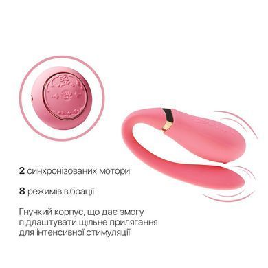 Смартвибратор для пар Zalo &mdash; Fanfan set Rouge Pink, пульт ДУ SO6672 фото