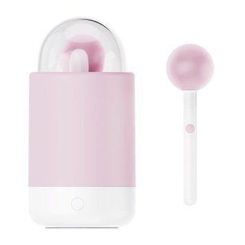 Вібратор-цукерка на паличці KISSTOY Pink Pop, зарядний кейс-нічник, 10 режимів вібрації SO9989 фото